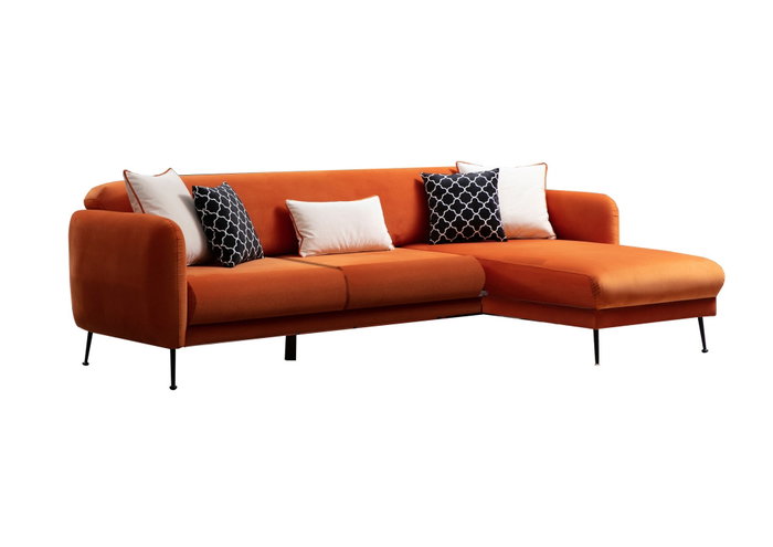 Atelier Del Sofa Sevilla Corner Right (L3+Chl) Sofá-Cama Esquinero Naranja 270 x 170 cm